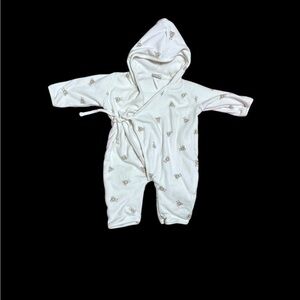Carter’s Classics Terry lined romper towel, hood, one size
